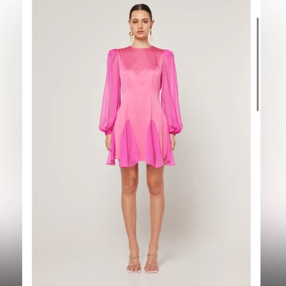 elliatt antiquity pink long sleeve ruffle mini cocktail party dress small NEW - Picture 10 of 12